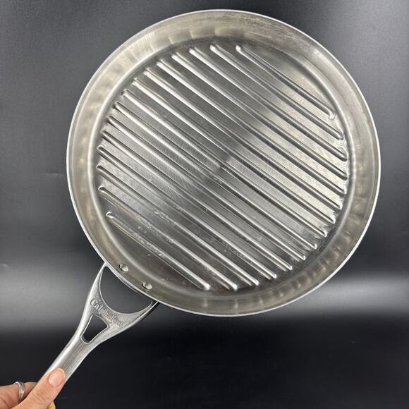 Calphalon 13 Inch Large Stainless Steel Grill Pan Grooved Skillet - Picture 12 of 13